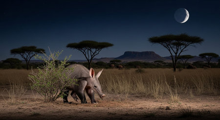 Wild Animals in Natural Habitat â Wildlife Photography Collection in Forest, Savannah, Snow and Sunset Landscapes.の写真素材