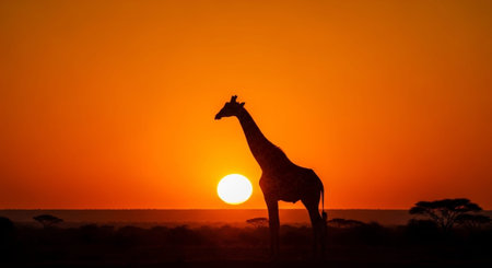 Wild Animals in Natural Habitat â Wildlife Photography Collection in Forest, Savannah, Snow and Sunset Landscapes.の写真素材