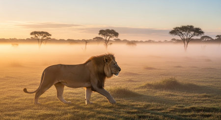 Wild Animals in Natural Habitat â Wildlife Photography Collection in Forest, Savannah, Snow and Sunset Landscapes.の写真素材