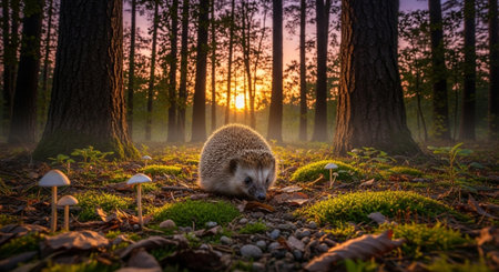 Wild Animals in Natural Habitat â Wildlife Photography Collection in Forest, Savannah, Snow and Sunset Landscapes.の写真素材