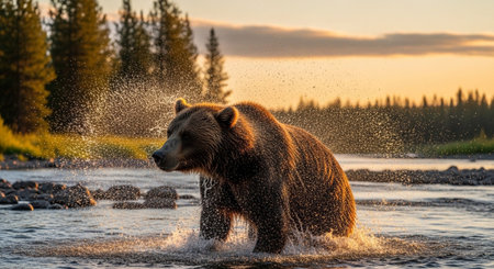 Wild Animals in Natural Habitat â Wildlife Photography Collection in Forest, Savannah, Snow and Sunset Landscapes.の写真素材