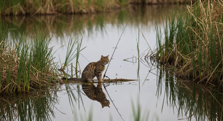 Wild Animals in Natural Habitat â Wildlife Photography Collection in Forest, Savannah, Snow and Sunset Landscapes.の写真素材