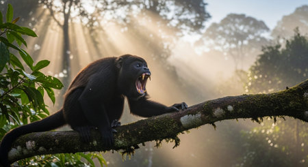 Wild Animals in Natural Habitat â Wildlife Photography Collection in Forest, Savannah, Snow and Sunset Landscapes.の写真素材