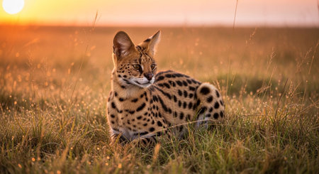 Wild Animals in Natural Habitat â Wildlife Photography Collection in Forest, Savannah, Snow and Sunset Landscapes.の写真素材