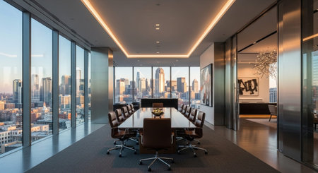 Modern Corporate Business Interior and Technology Environment.の写真素材