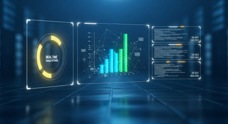 Modern Corporate Business Interior and Technology Environment.