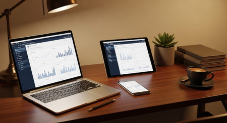 Modern Corporate Business Interior and Technology Environment.