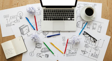 Modern Corporate Business Interior and Technology Environment.