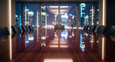 Modern Corporate Business Interior and Technology Environment.の写真素材