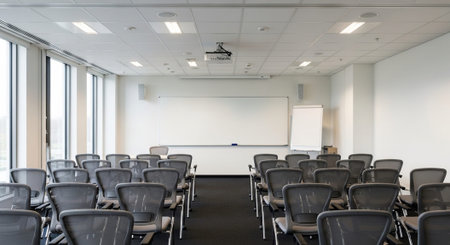 Modern Corporate Business Interior and Technology Environment.