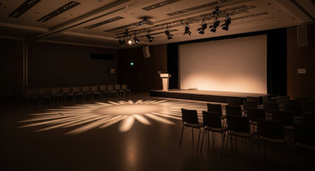 Modern Corporate Business Interior and Technology Environment.