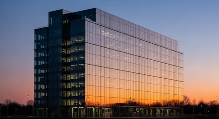 Modern Corporate Business Interior and Technology Environment.