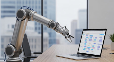 Modern Corporate Business Interior and Technology Environment.