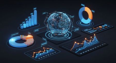 Modern Corporate Business Interior and Technology Environment.