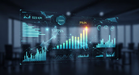 Modern Corporate Business Interior and Technology Environment.