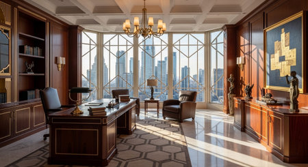 Modern Corporate Business Interior and Technology Environment.の写真素材