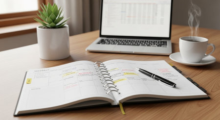 Modern Corporate Business Interior and Technology Environment.の写真素材