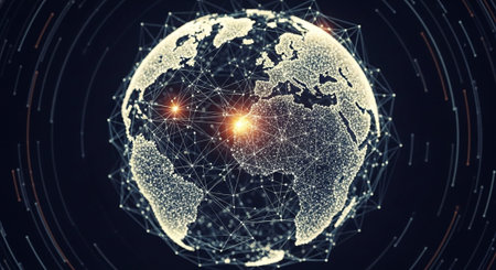Modern Corporate Business Interior and Technology Environment.