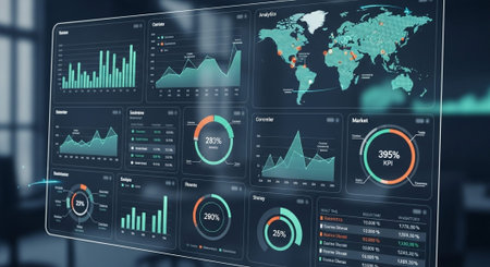Modern Corporate Business Interior and Technology Environment.の写真素材