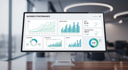 Modern Corporate Business Interior and Technology Environment.