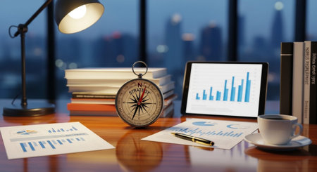Modern Corporate Business Interior and Technology Environment.