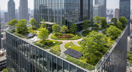Modern Corporate Business Interior and Technology Environment.