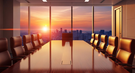 Modern Corporate Business Interior and Technology Environment.