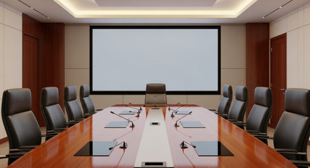 Modern Corporate Business Interior and Technology Environment.
