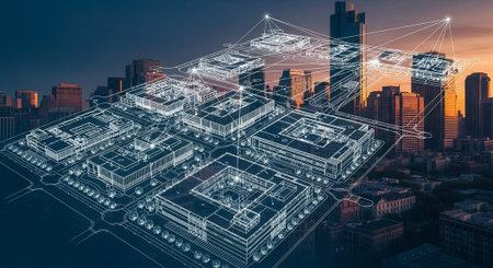 Modern Corporate Business Interior and Technology Environment.