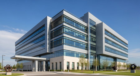 Modern Corporate Business Interior and Technology Environment.