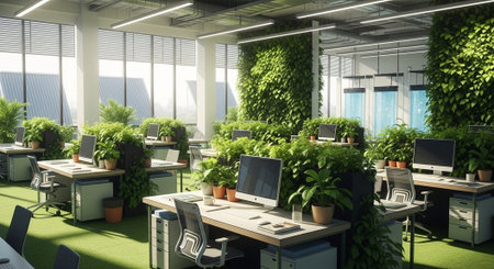 Modern Corporate Business Interior and Technology Environment.の写真素材