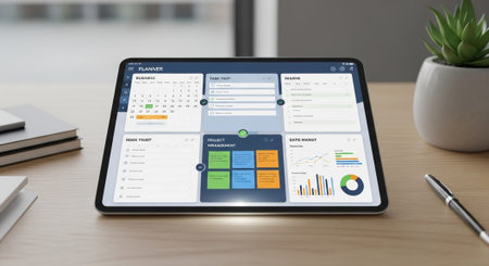 Modern Corporate Business Interior and Technology Environment.