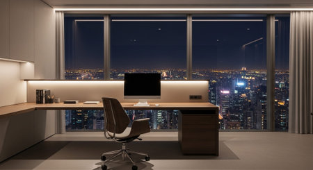 Modern Corporate Business Interior and Technology Environment.の写真素材
