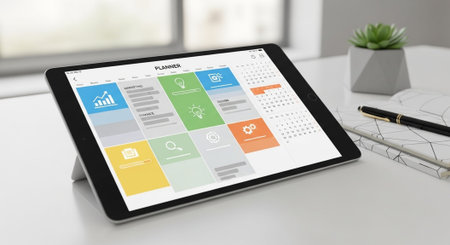 Modern Corporate Business Interior and Technology Environment.