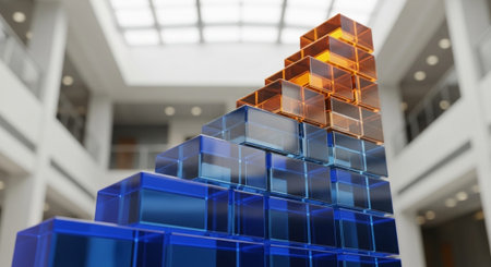Modern Corporate Business Interior and Technology Environment.