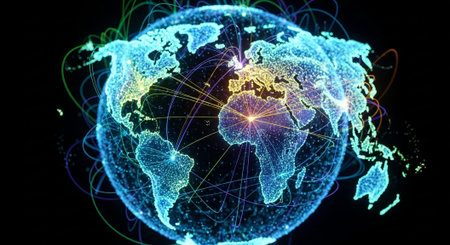 Modern Corporate Business Interior and Technology Environment.