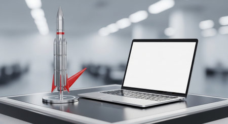 Modern Corporate Business Interior and Technology Environment.