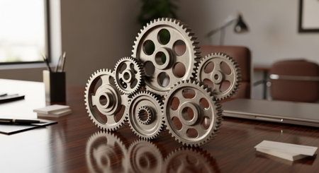 Modern Corporate Business Interior and Technology Environment.