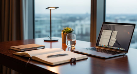 Modern Corporate Business Interior and Technology Environment.