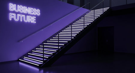 Modern Corporate Business Interior and Technology Environment.