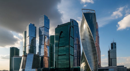 Modern Corporate Business Interior and Technology Environment.