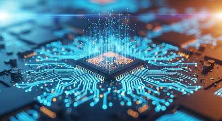 Modern Corporate Business Interior and Technology Environment.
