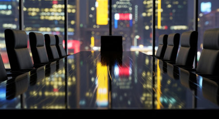 Modern Corporate Business Interior and Technology Environment.