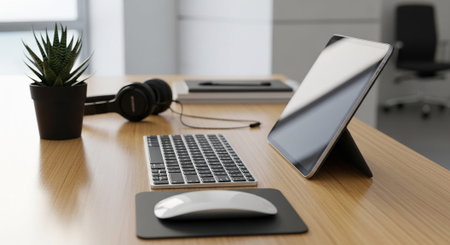 Modern Corporate Business Interior and Technology Environment.