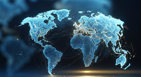 Modern Corporate Business Interior and Technology Environment.