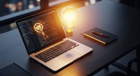 Modern Corporate Business Interior and Technology Environment.