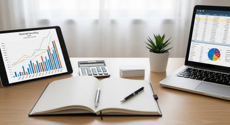 Modern Corporate Business Interior and Technology Environment.