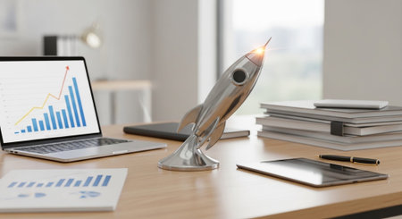 Modern Corporate Business Interior and Technology Environment.