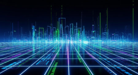 Modern Corporate Business Interior and Technology Environment.