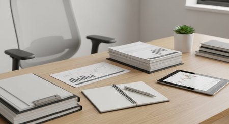 Modern Corporate Business Interior and Technology Environment.